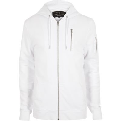 White zip hoodie